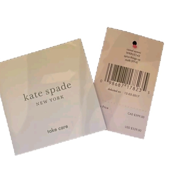 Kate Spade New York Sammi Navy Blue Camel Backpack - Picture 11 of 16